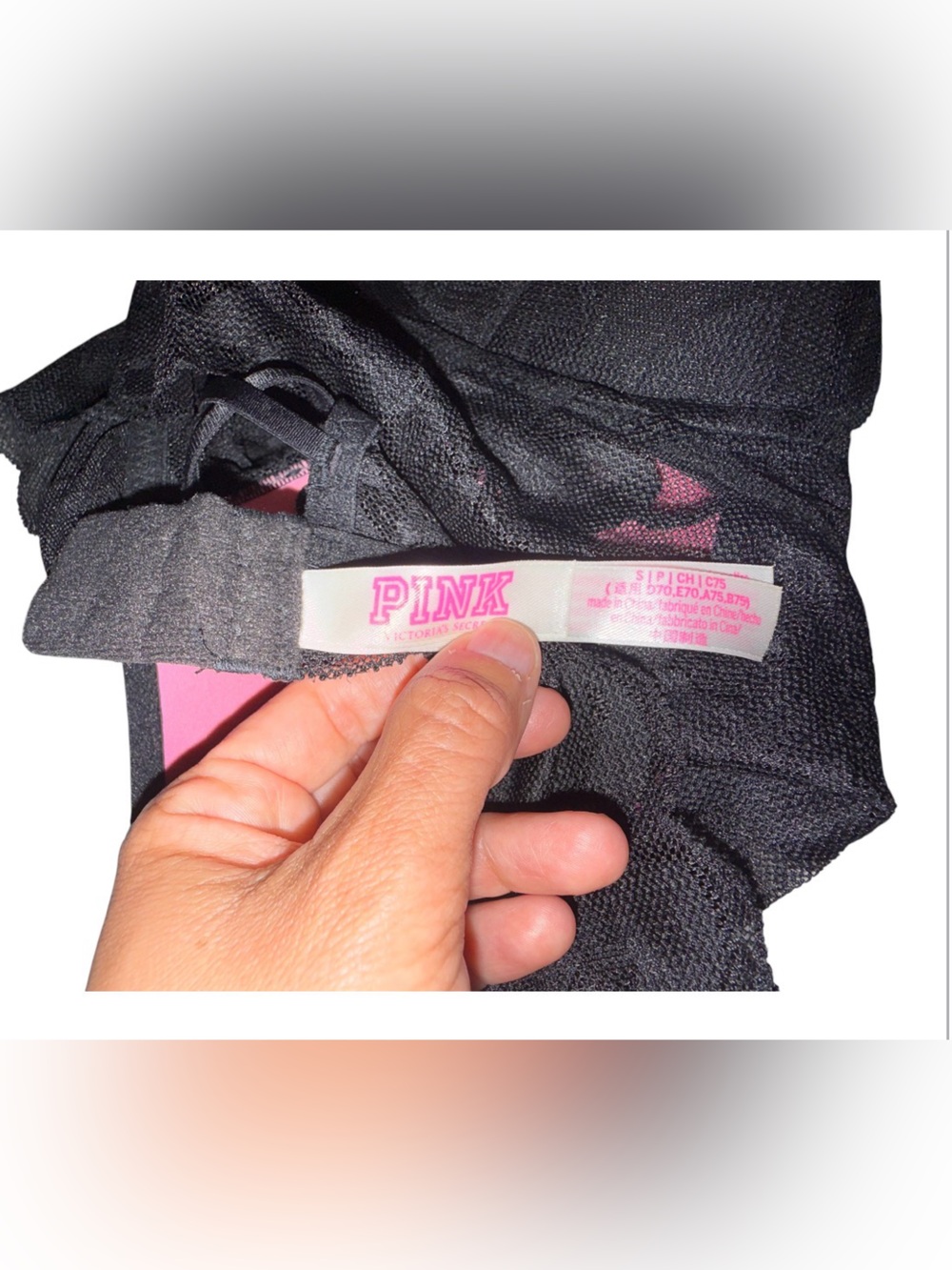 PINK Victoria's Secret Black Lace Strappy Bralette - Picture 4 of 4